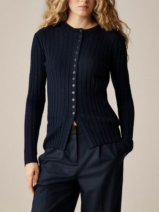 J. Crew Sweaters - J. Crew Wide-rib fitted cardigan top in merino wool S